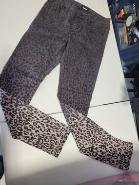 Hudson Jeans Girls Two-Tone Leopard Print Jeans — Black and Light Tan
